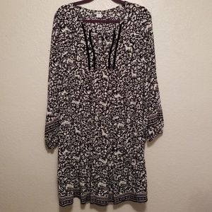 Old Navy Black White Knee length Dress XL